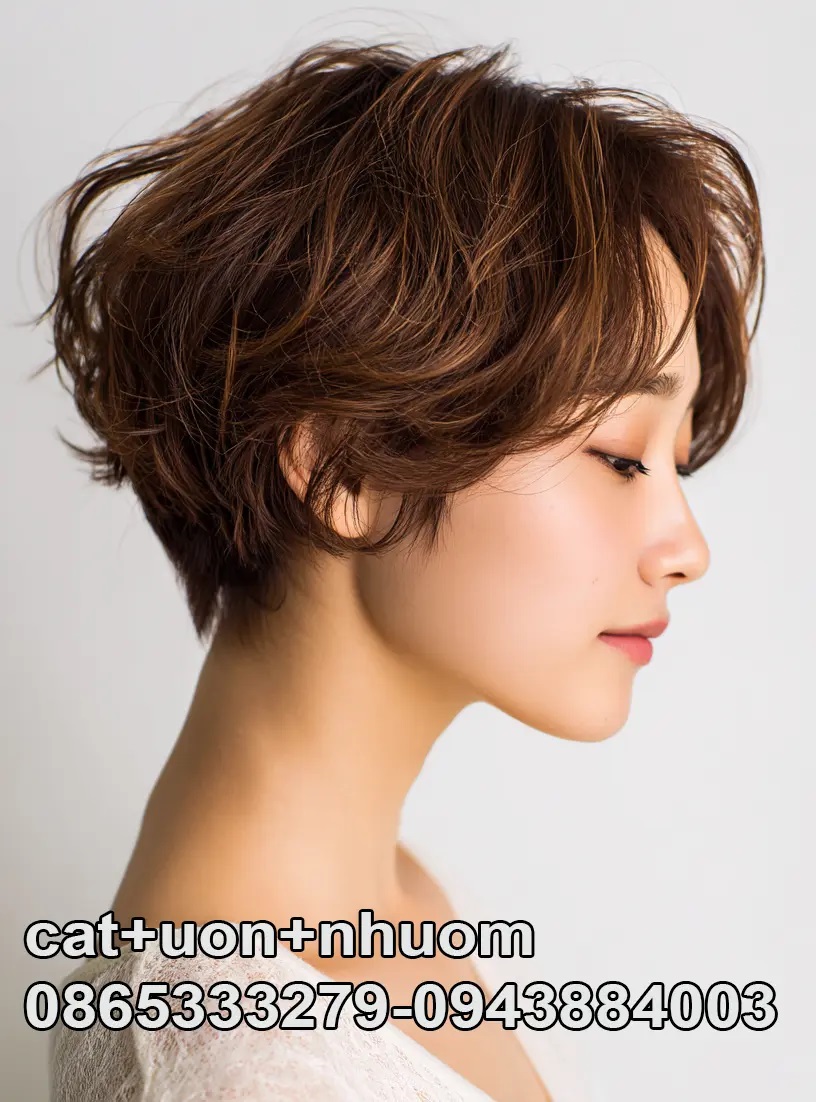 Kiểu tóc ngắn layer hiện đại.