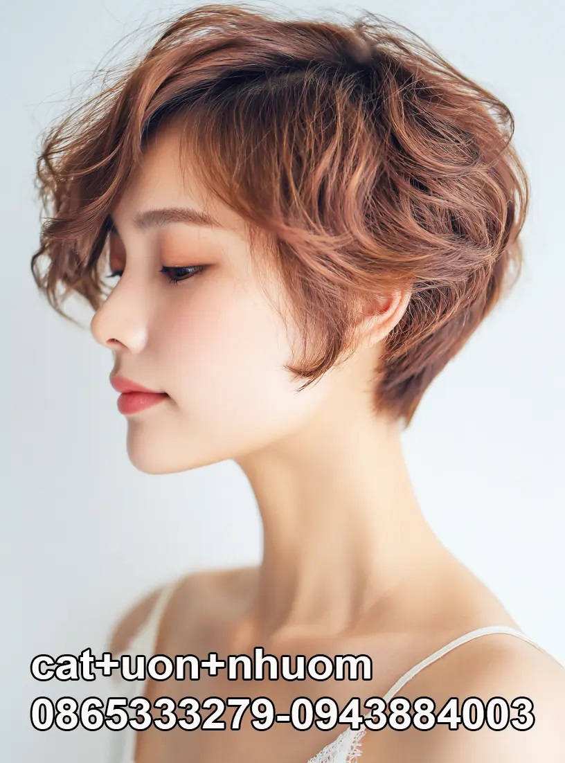 Kiểu tóc ngắn đẹp điệu đà.