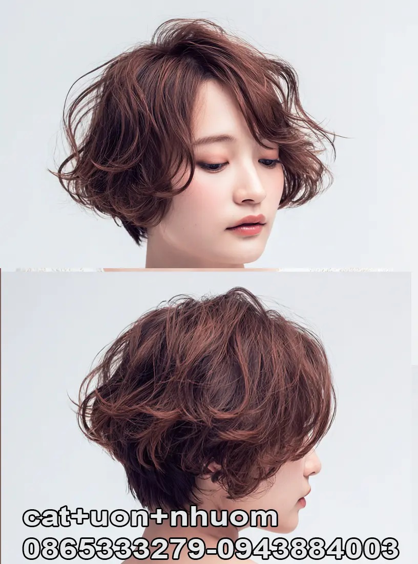 Kiểu tóc ngắn đẹp kiểu cưa sừng làm nai tơ.